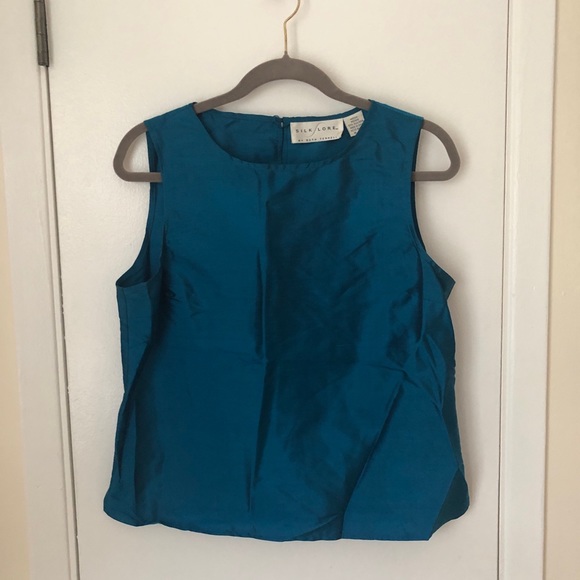 Silk Lore Button Down Shirt with Sleeveless Blouse - Picture 13 of 16